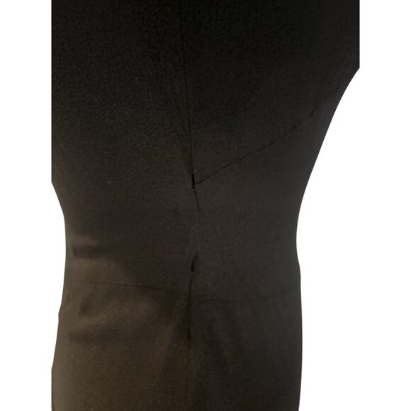 Vintage Black Midi Dress With Sheer Polka Dot Sleeves & Sweetheart Neckline - Picture 11 of 16